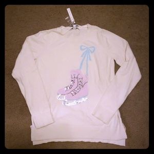 Ivory sweater with ice skates by Lauren Conrad NWT